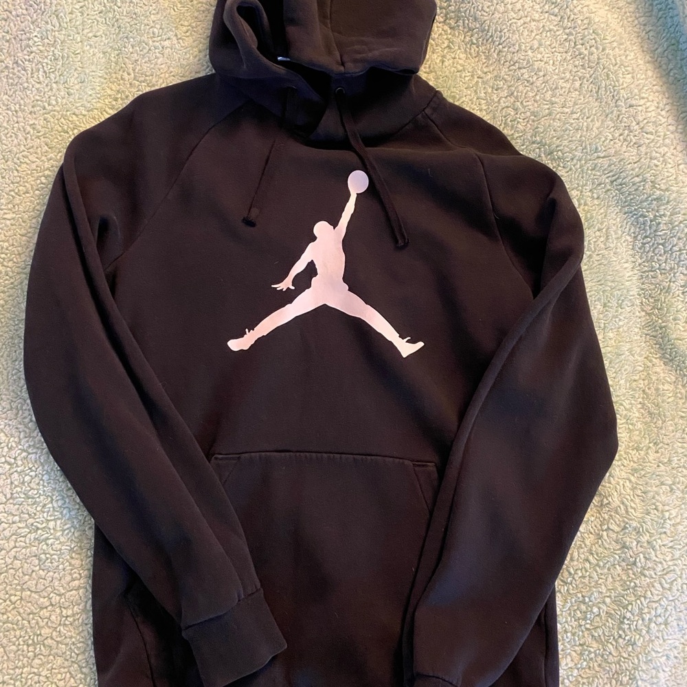 Jordan Black Hoodie with White Jumpman Logo